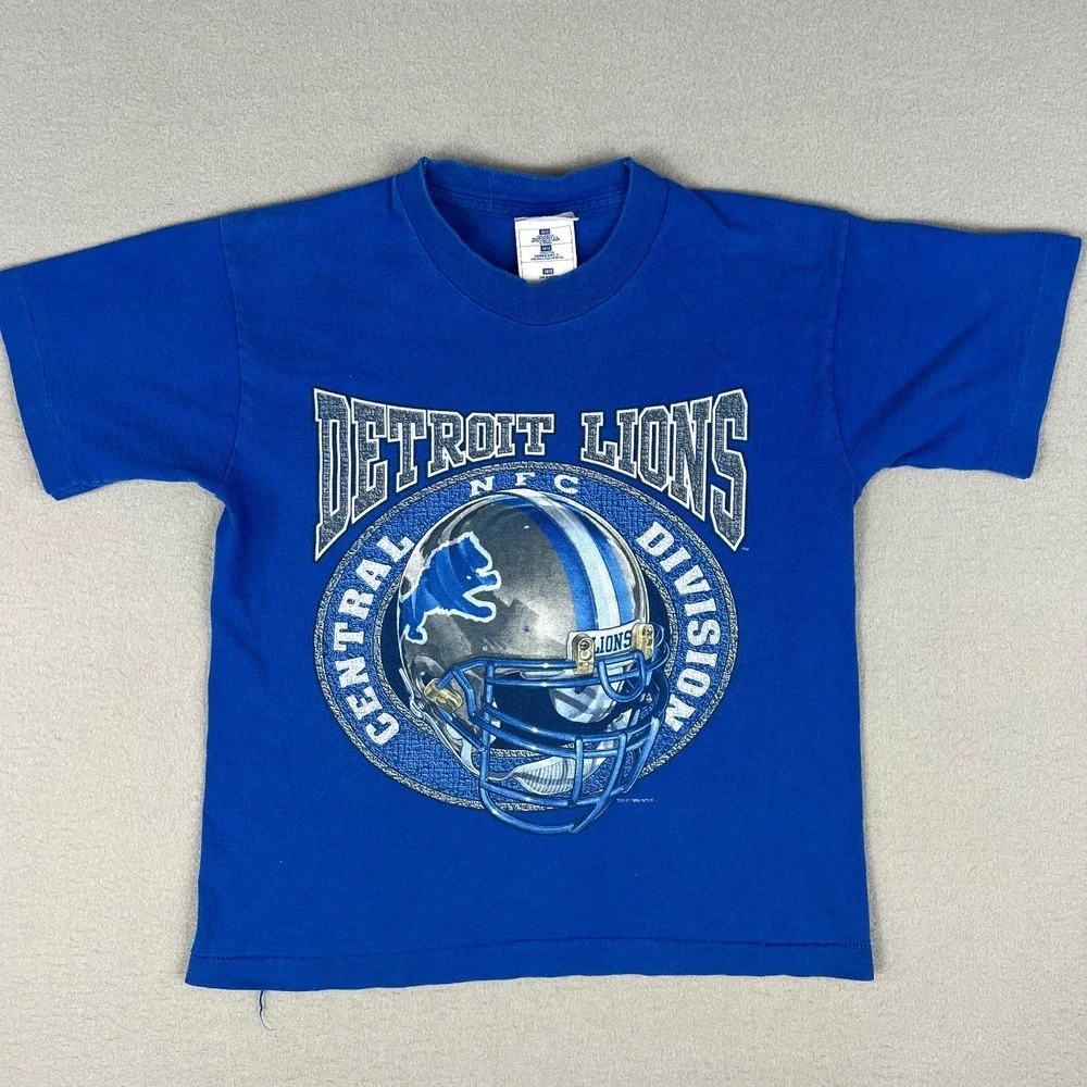 VTG Detroit Lions T Shirt Kids 10-12 NFL Football Single‎ Stitch 1995 90s USA